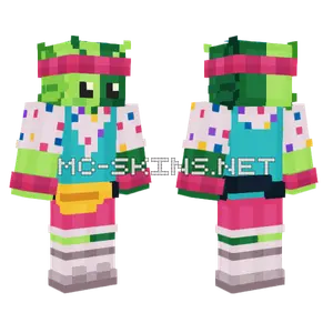 80s Alien Axolotl Minecraft skin
