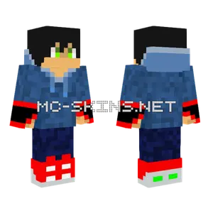Ace Matthew Blue Casual Outfit Minecraft skin