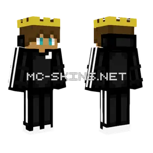 Adidas Kid Aqua Eyes Crown Minecraft skin