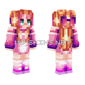 Aesthetic Pink Girl Minecraft skin