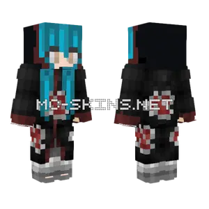 Akatsuki Girl Blue Hair Minecraft skin