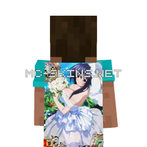 Akeno Himejima Wedding Dress cape, outside and lining