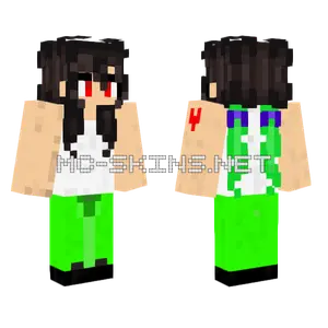 Aki Nakijima White T-Shirt Minecraft skin