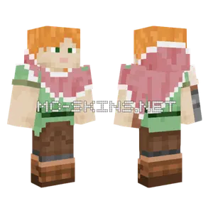 Alex With Pink Cloak Minecraft skin