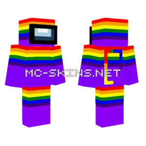Among Us Rainbow Minecraft skin