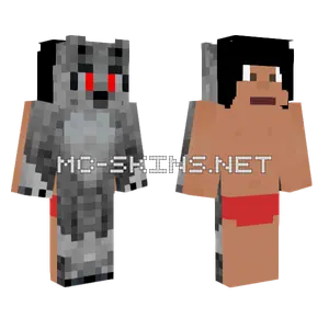 Angry Raksha And Mowgli Minecraft skin