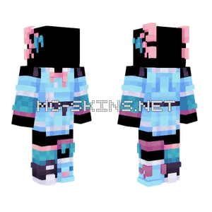 Aqua Axolotl Base Minecraft skin
