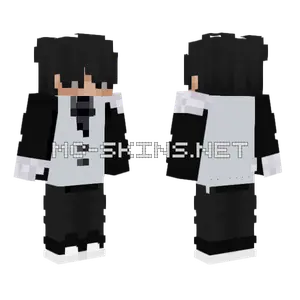 Aqueellol HD Black White Minecraft skin