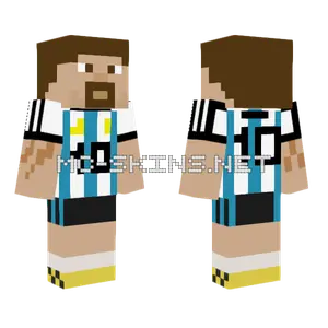 Argentina Home Kit 10 Lionel Messi Minecraft skin