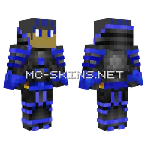 Armored Blue Gamer Minecraft skin
