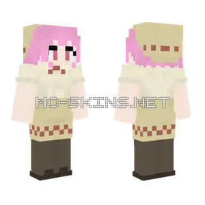 Aruraru Pink Haired Girl Minecraft skin