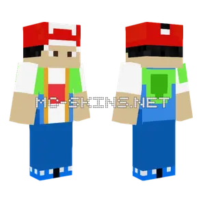 Ash Ketchum Pallet Town Minecraft skin