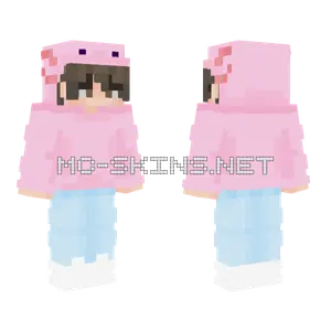 Axolotl Hoodie Boy Minecraft skin