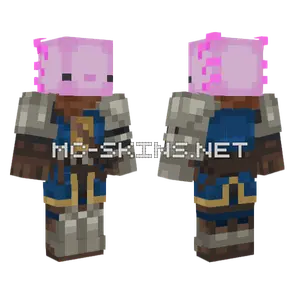 Axolotl Knight Minecraft skin
