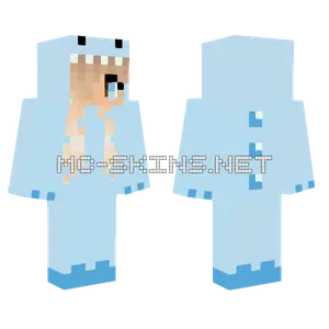 Bby Blue Dino Minecraft skin