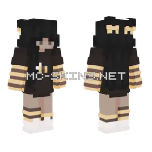 Bee Girl Black Hair Minecraft skin