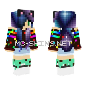 Birthday Cat Galaxy Girl Minecraft skin