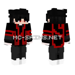 Black And Red Hoodie Minecraft skin