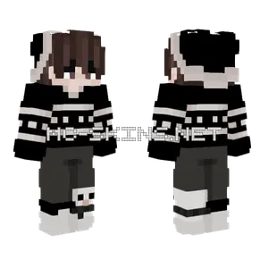 Black and White Boy Minecraft skin