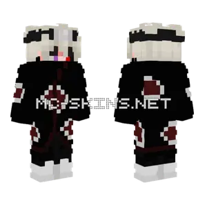 Black and White Boy Red Eye Minecraft skin