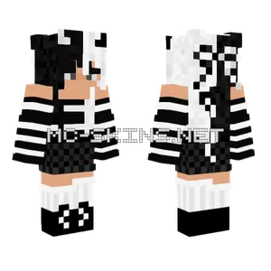 Black and White Demon Girl Minecraft skin