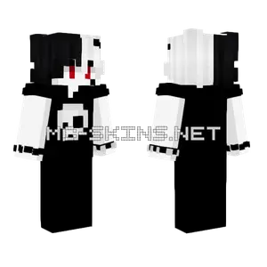Black and White Skull Minecraft skin