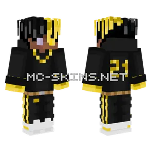 Black And Yellow Drip Minecraft skin