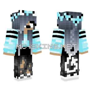 Black Blue Devil Girl Classic Minecraft skin