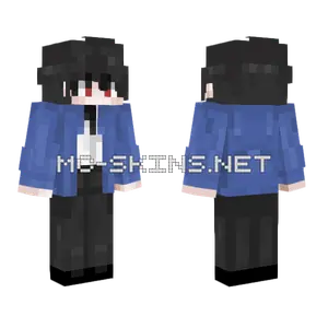 Black Blue Hoodie Minecraft skin