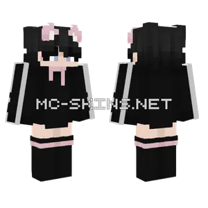 Black Cat Girl Minecraft skin