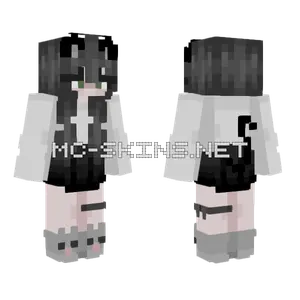 Black Cat Girl Minecraft skin