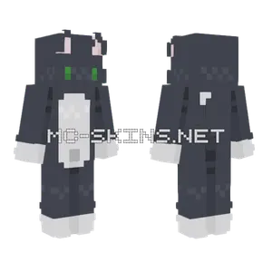 Black Cat White Paws Minecraft skin