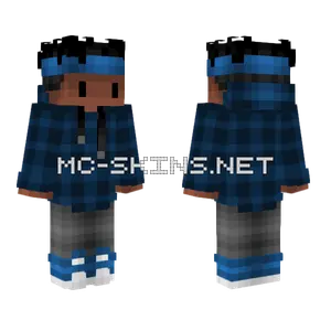 Black Chibi Dark Blue Hoodie Minecraft skin