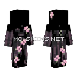 Black Flowery Dress Base Minecraft skin