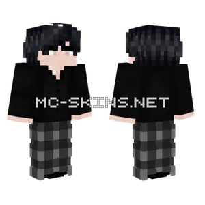 Black Plaid Boy Minecraft skin