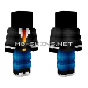 Black Suit Blue Jeans Fire Tie Minecraft skin