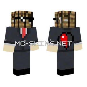 Black Suit Heart Minecraft skin