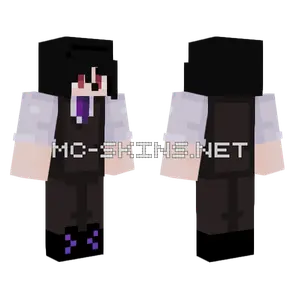 Black Suit With Purple Tie Minecraft skin