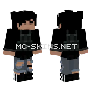Black Vest Outfit Minecraft skin