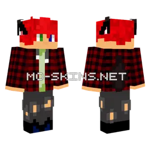 Blaze Flannel Boy Minecraft skin