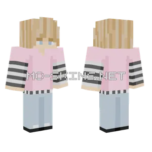 Blonde Boy Pink Shirt Minecraft skin