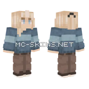 Blonde Girl Blue Sweater Minecraft skin