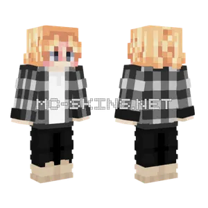 Blonde Girl Plaid