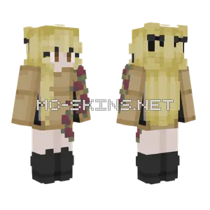 Blonde Girl With Roses Minecraft skin