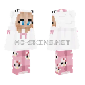Blonde Hello Kitty Girl Minecraft skin