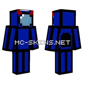 Blue Among Us Demon Minecraft skin