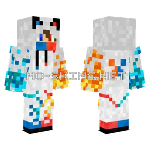 Blue And Red Fire Minecraft skin