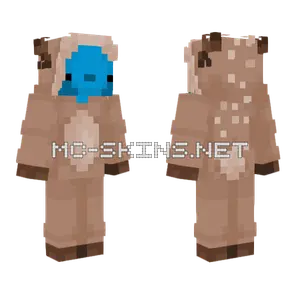 Blue Axolotl Reindeer Onesie Minecraft skin