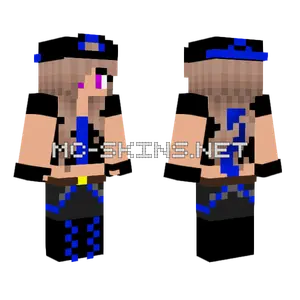 Blue Biker Devil Girl Minecraft skin