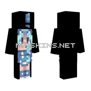 Blue Cat Ears Girl Minecraft skin
